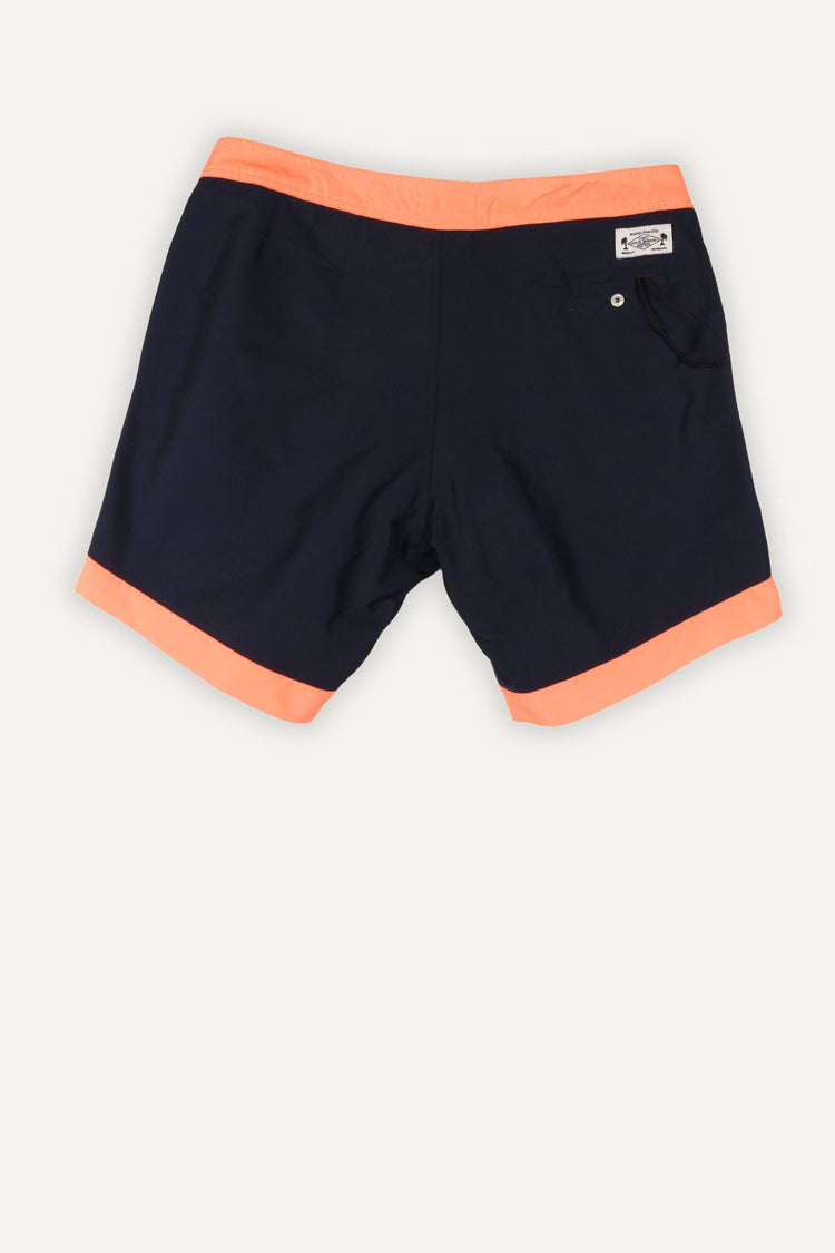 MAILLOT DE BAIN BLEU MARINE-ORANGE FLUO