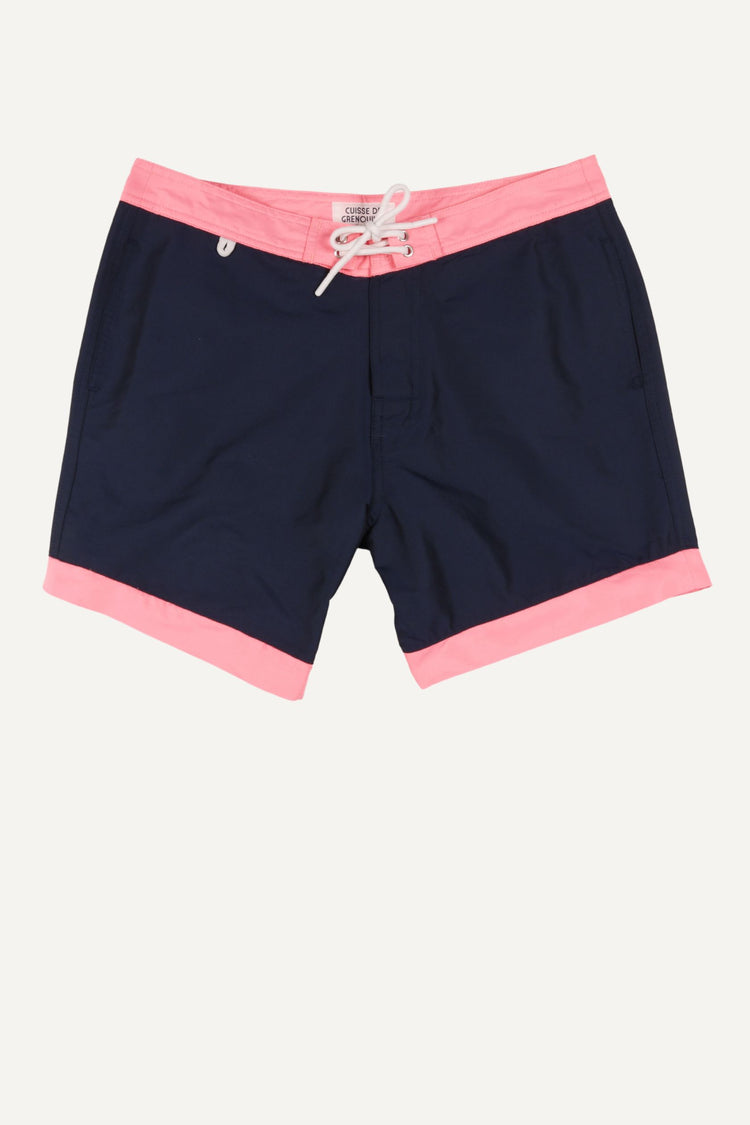 MAILLOT DE BAIN BLEU MARINE-ROSE FLUO