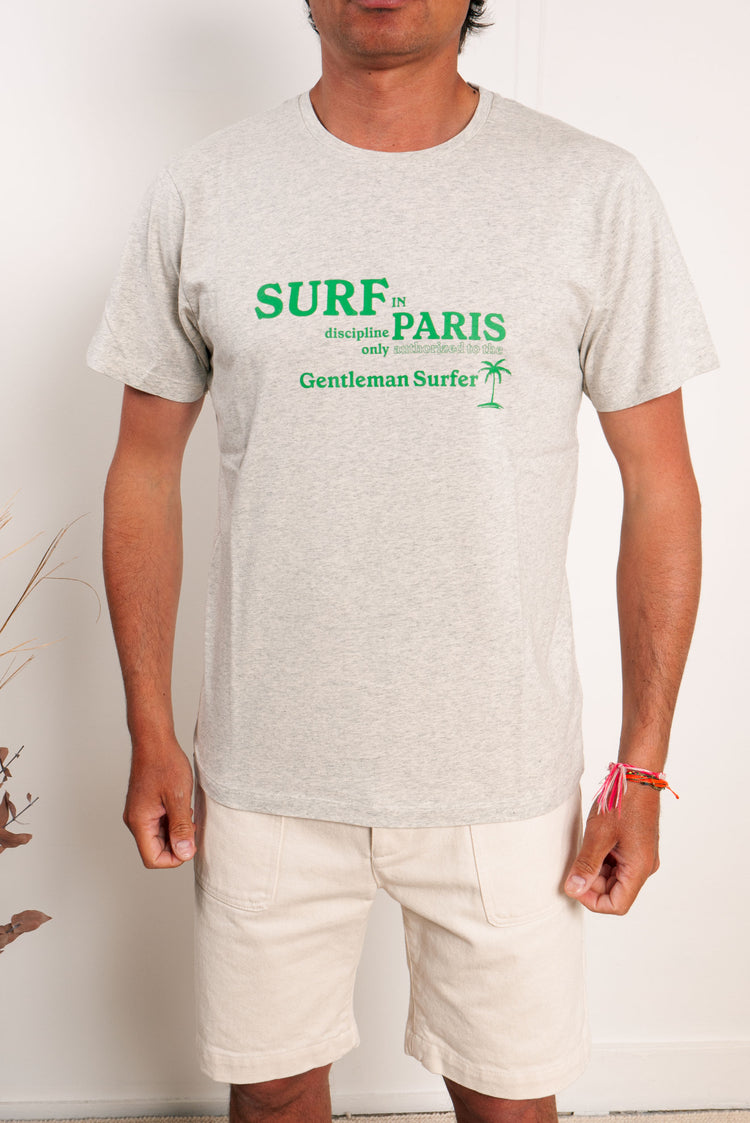 TEE-SHIRT PARK GRIS CLAIR CHINÉ