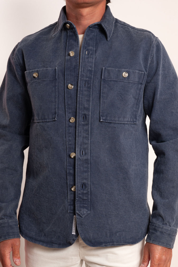 SURCHEMISE TWILL BLEU DÉLAVÉ