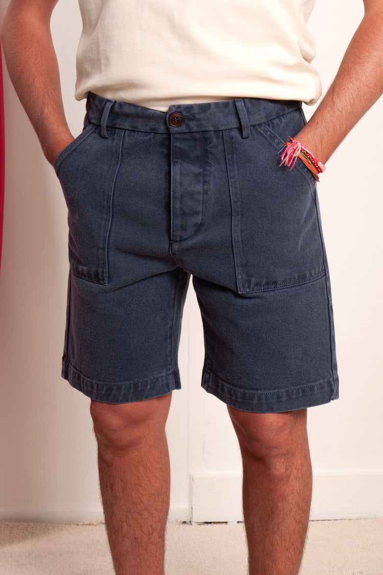FATIGUE SHORT BLEU DÉLAVÉ