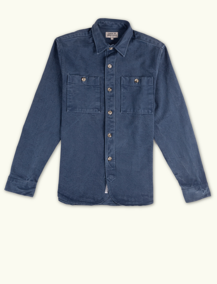 SURCHEMISE EN TWILL BLEU ARDOISE