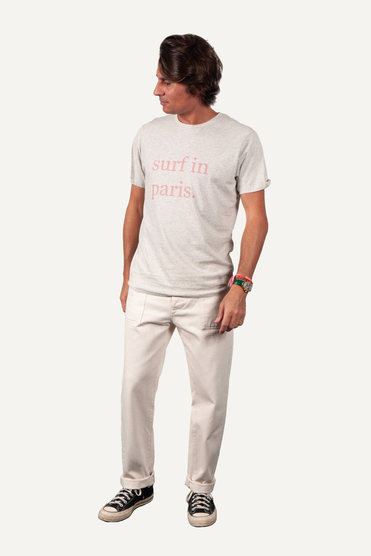 TEE-SHIRT SURF IN PARIS GRIS / ROSE