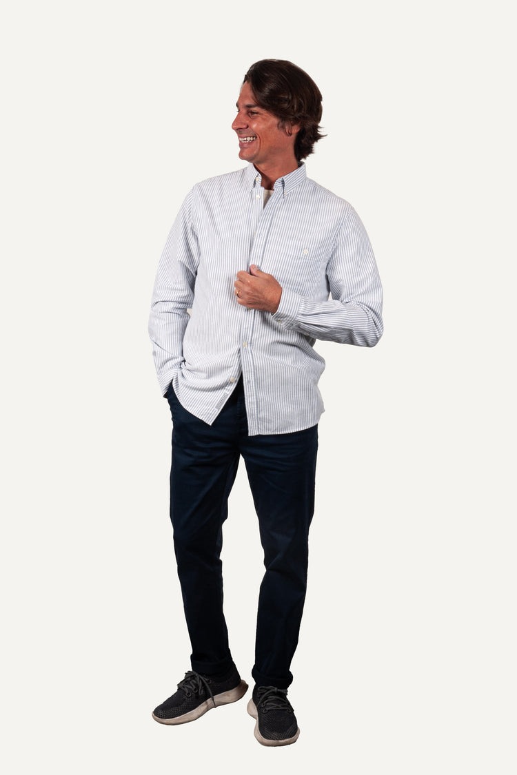CHEMISE ROMAIN BLANC / BLEU