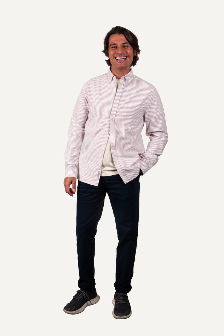 CHEMISE ROMAIN BLANC / ROUGE