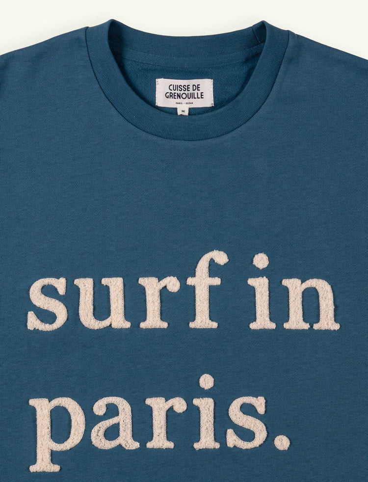 SWEATSHIRT SURF IN PARIS BLEU ARDOISE