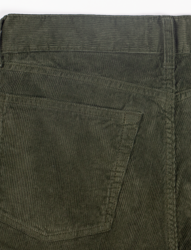 CHARLES - Pantalons 5 poches velour Vert Kaki !