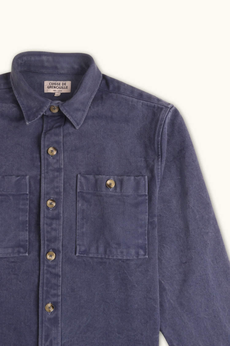 SURCHEMISE EN TWILL BLEU ARDOISE