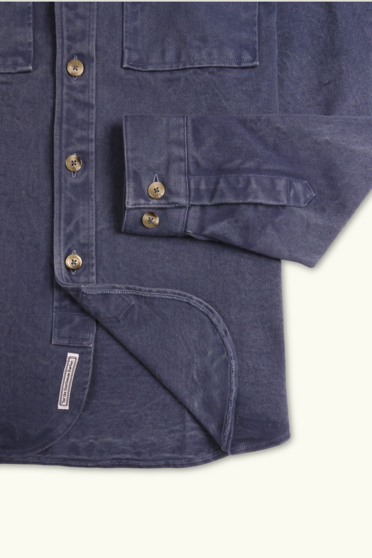 SURCHEMISE EN TWILL BLEU ARDOISE