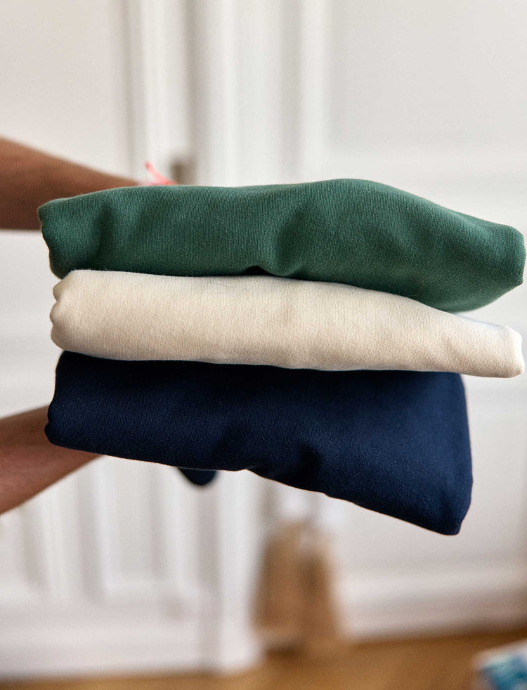 SWEATSHIRT POLO ECRU BRODERIE "SURF CLUB"