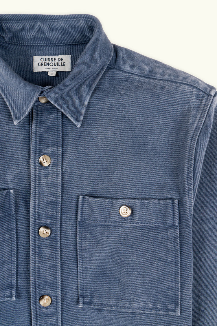 SURCHEMISE TWILL BLEU DÉLAVÉ