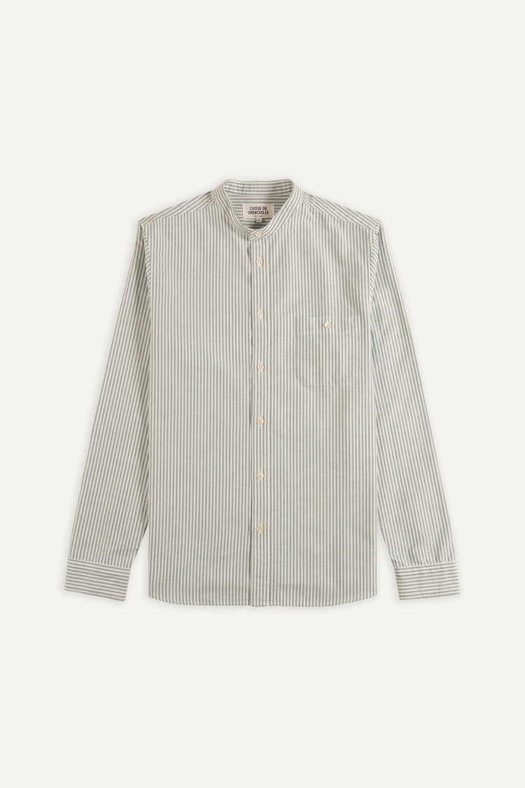 CHEMISE PAVEL COTON RAYÉ BLANC VERT