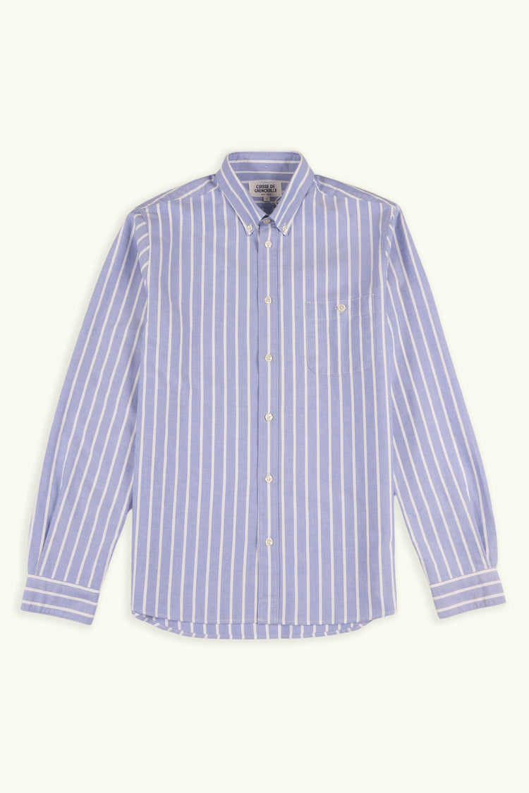 CHEMISE OXFORD EN COTON RAYURES BLEU BLANC