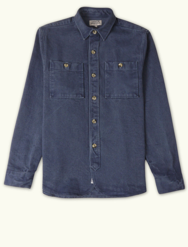 SURCHEMISE EN TWILL BLEU ARDOISE