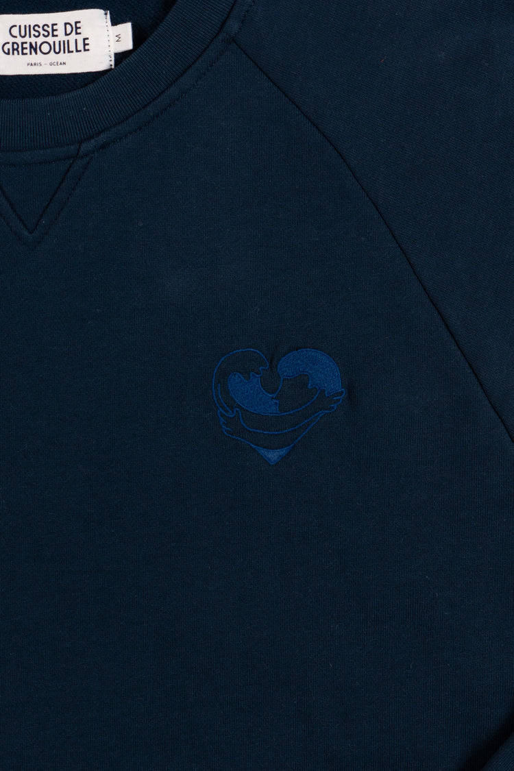 SWEATSHIRT COEUR OCÉAN BLEU MARINE
