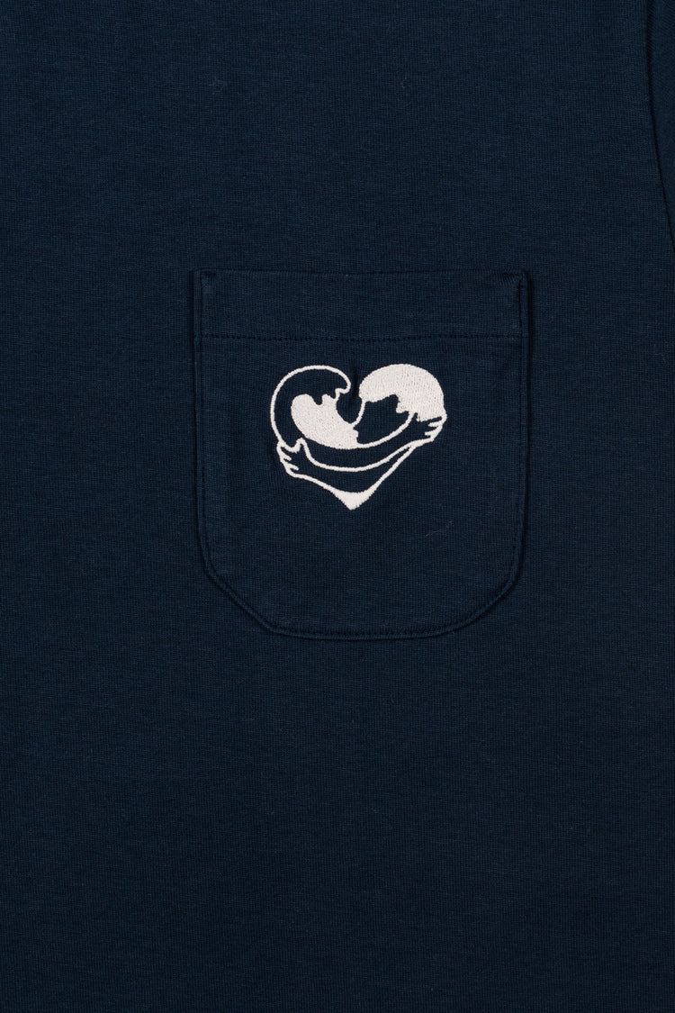 TEE-SHIRT COEUR OCÉAN BLEU MARINE / BLANC