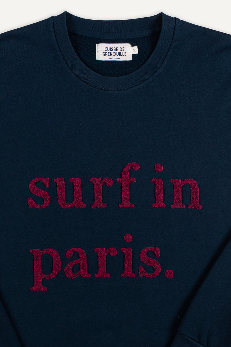 SWEATSHIRT SURF IN PARIS BLEU MARINE / BORDEAU