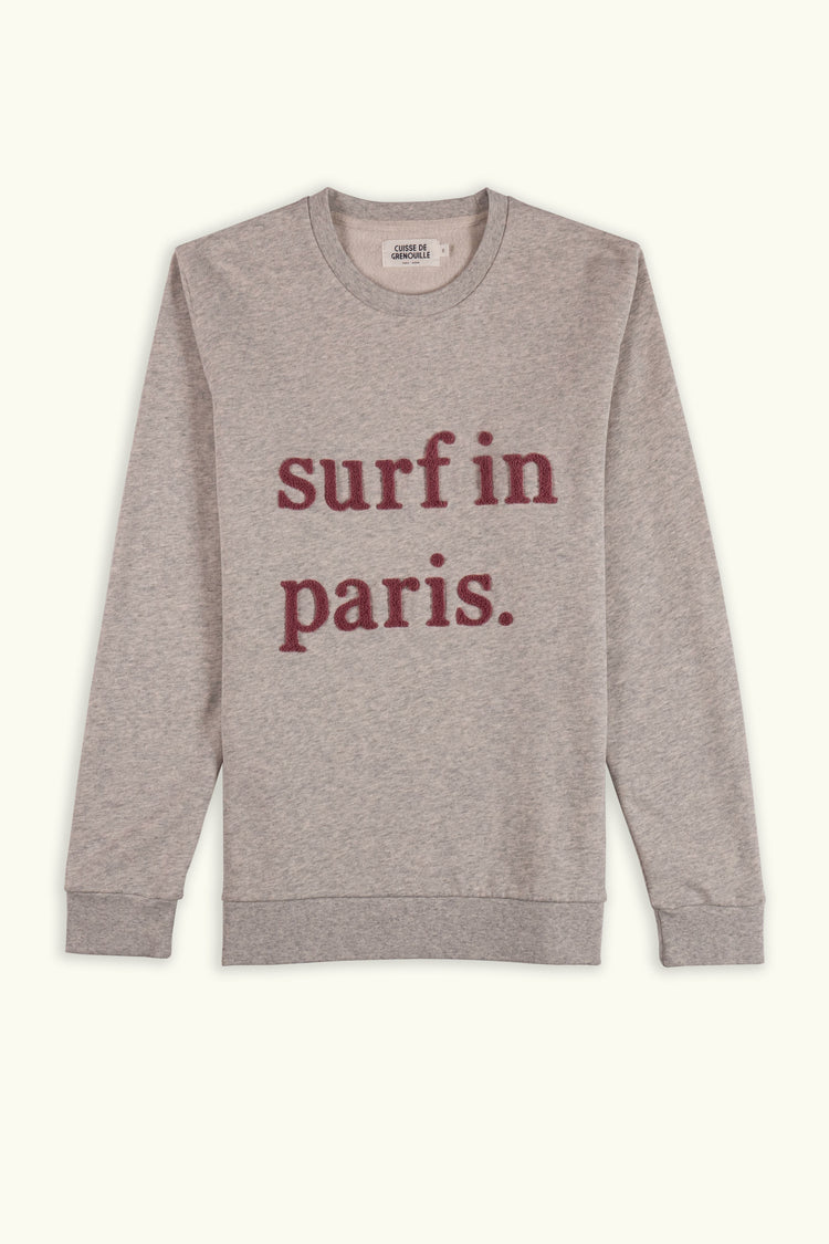 SWEATSHIRT SURF IN PARIS GRIS CHINÉ / BORDEAU