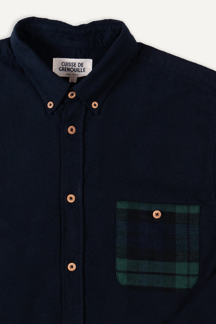 CHEMISE ROMAIN BLEU MARINE / VERT