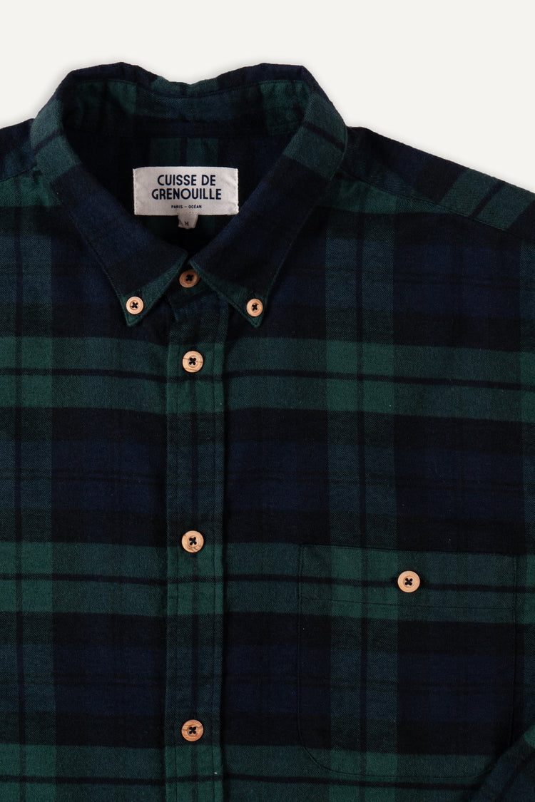 CHEMISE ROMAIN TARTAN BLEU / VERT