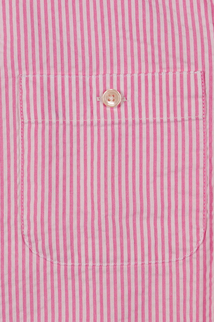CHEMISE SEVERIN SEERSUCKER RAYÉE ROSE BLANC