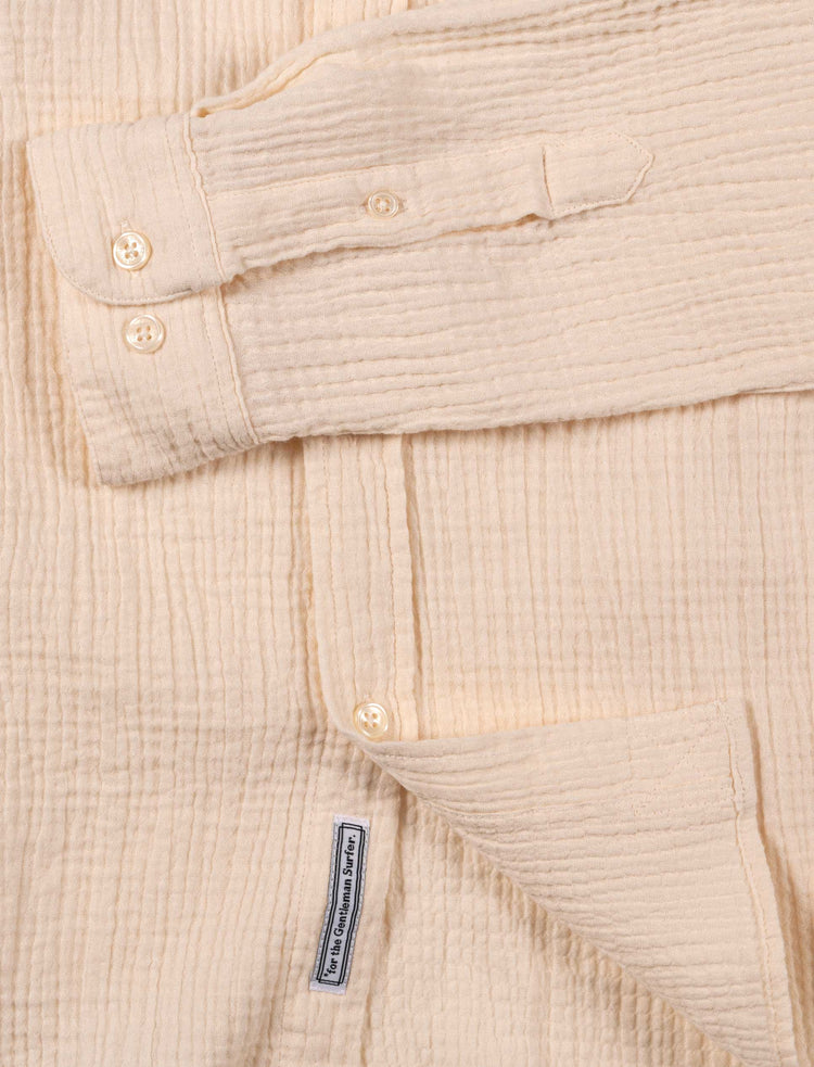 CHEMISE BUTTON DOWN EN GAZE DE COTON CRÈME