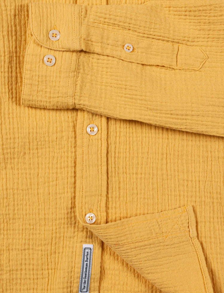 CHEMISE BUTTON DOWN EN GAZE DE COTON MOUTARDE