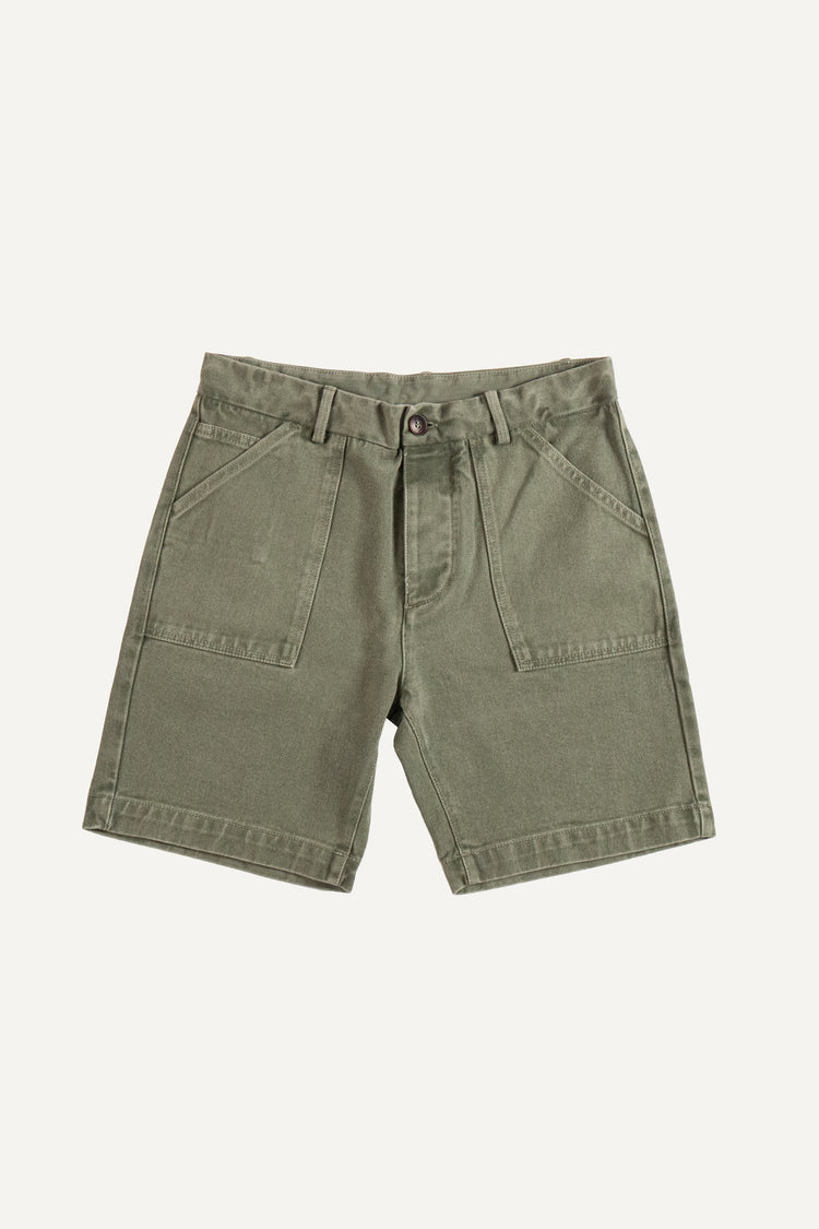 FATIGUE SHORT VERT DÉLAVÉ