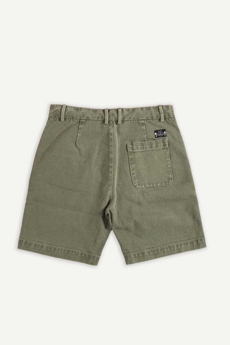 FATIGUE SHORT VERT DÉLAVÉ