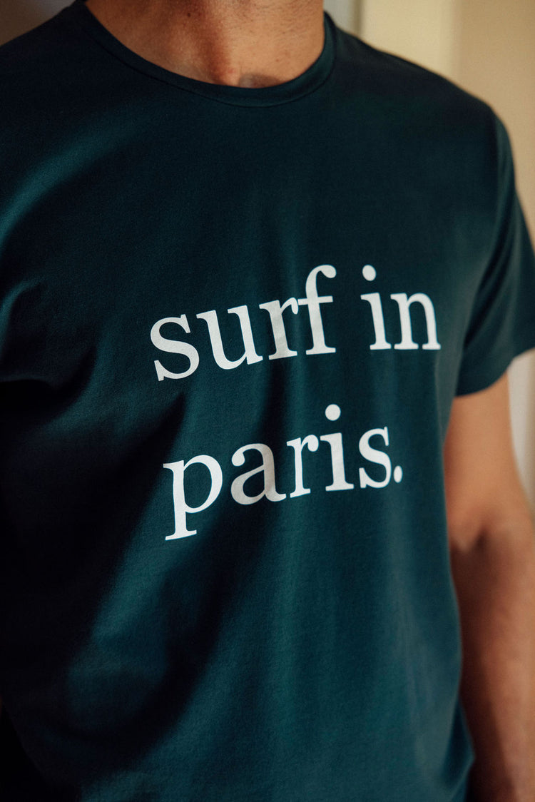 T-SHIRT SURF IN PARIS VERT / BLANC