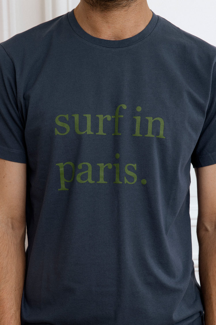 T-SHIRT SURF IN PARIS BLEU MARINE / VERT