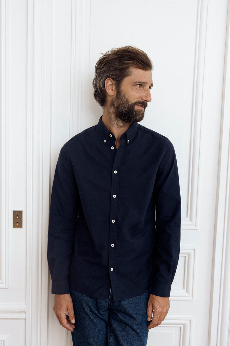 OXFORD SHIRT - BRUSHED NAVY BLUE