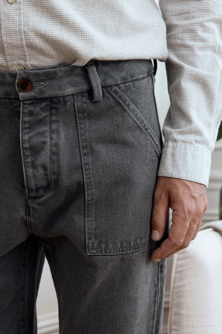PANTALON GRIS DÉLAVÉ