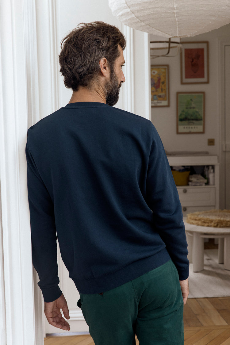 SWEATSHIRT SURF IN PARIS BLEU MARINE / VERT