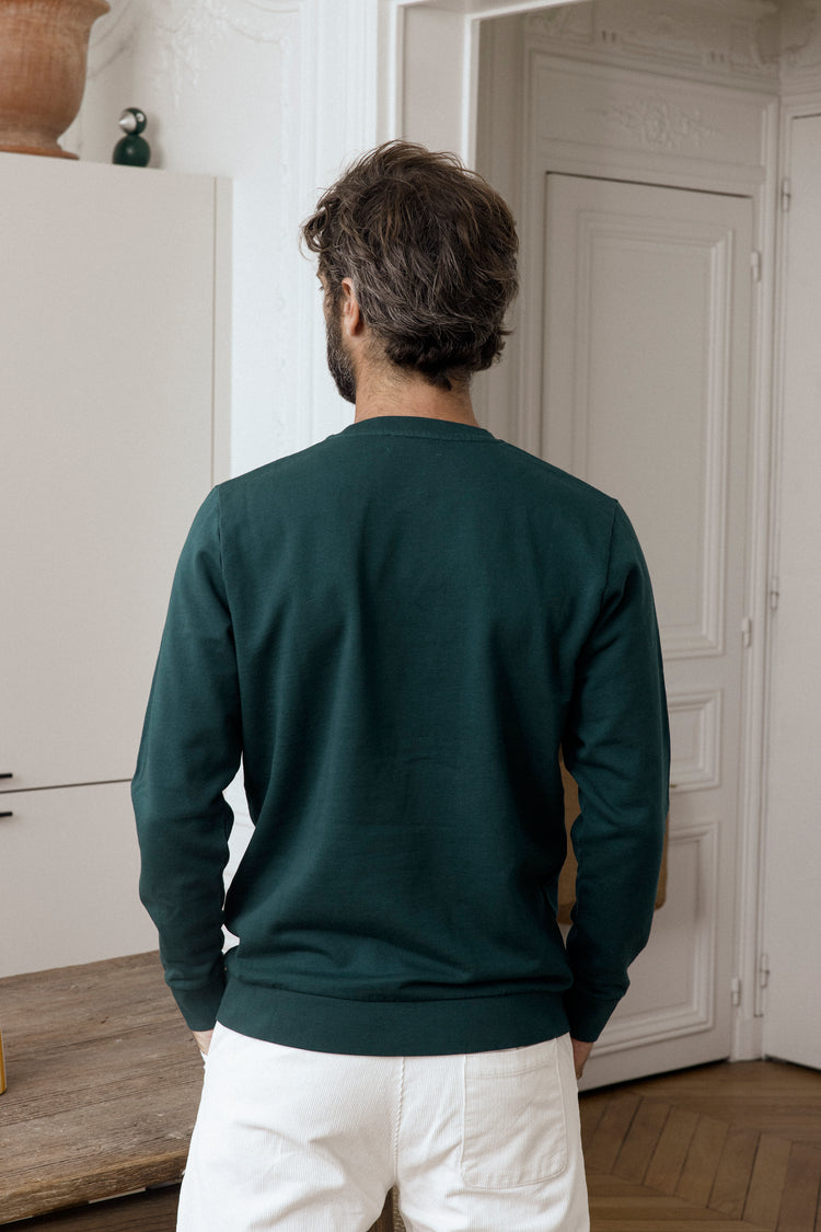 SWEATSHIRT SURF IN PARIS VERT / ROUGE