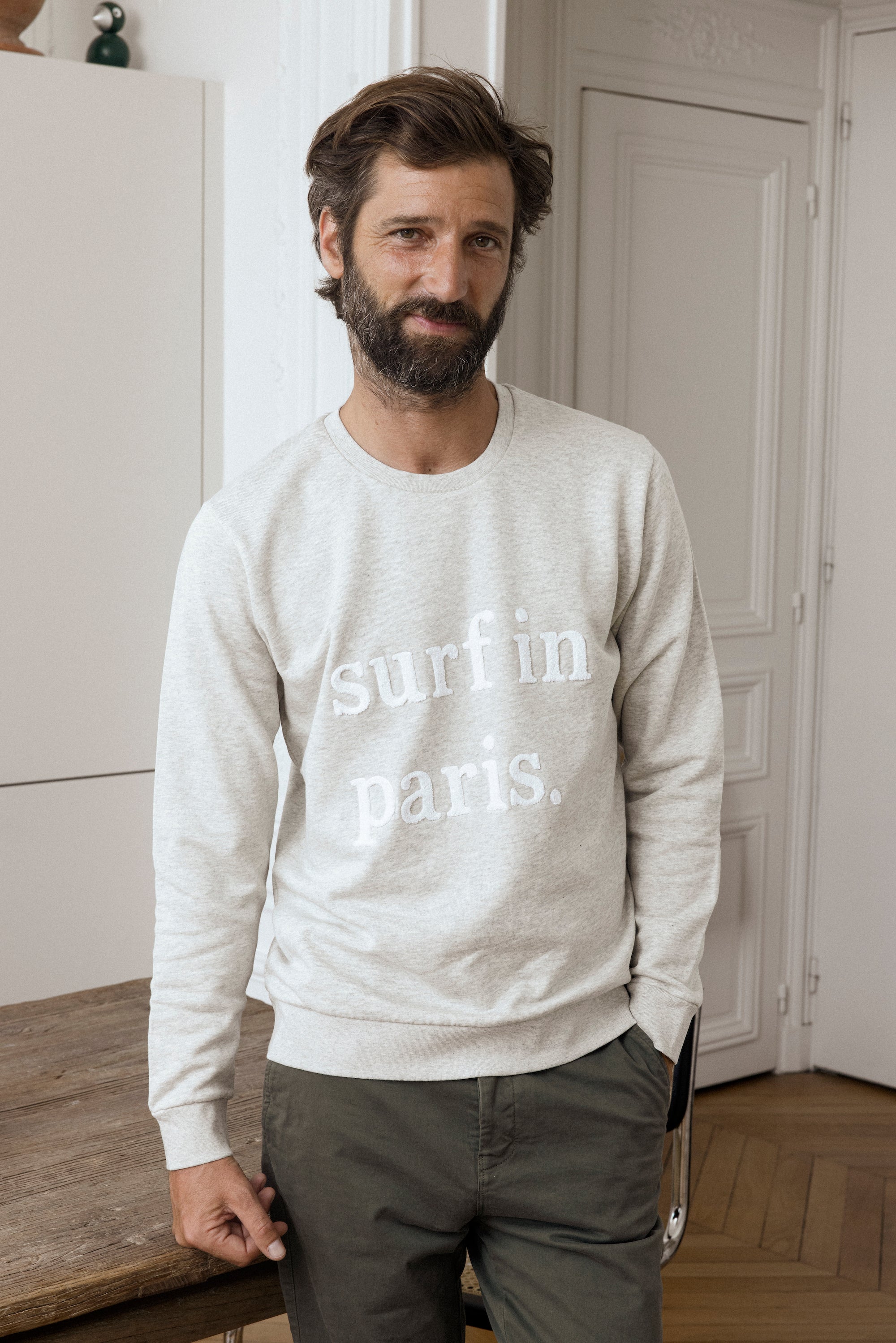 SURF IN PARIS SWEATSHIRT GRAY / WHITE