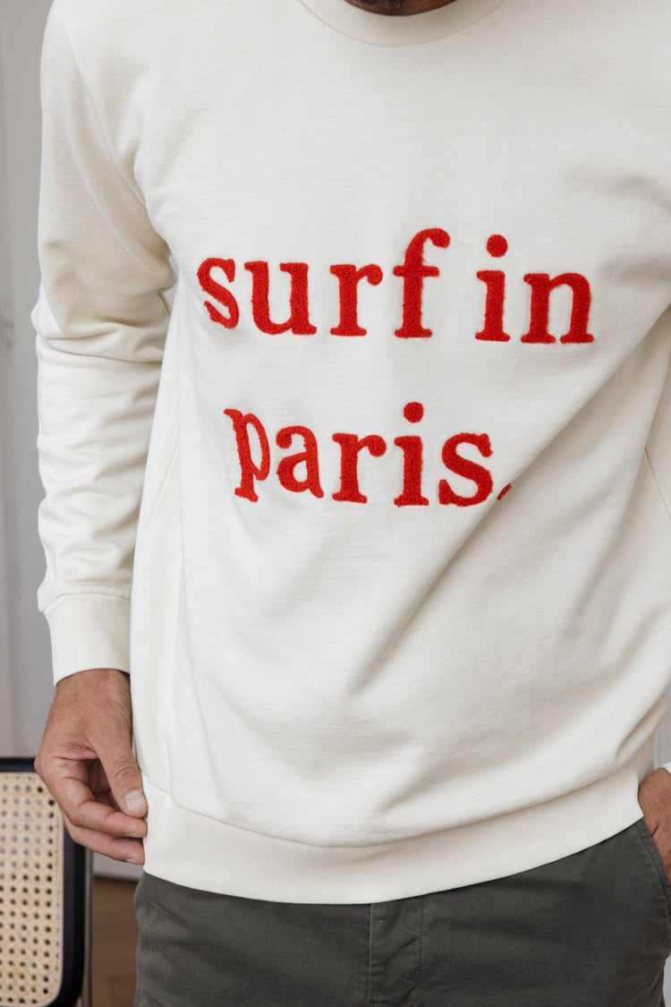 SURF IN PARIS SWEATSHIRT ECRU / RED