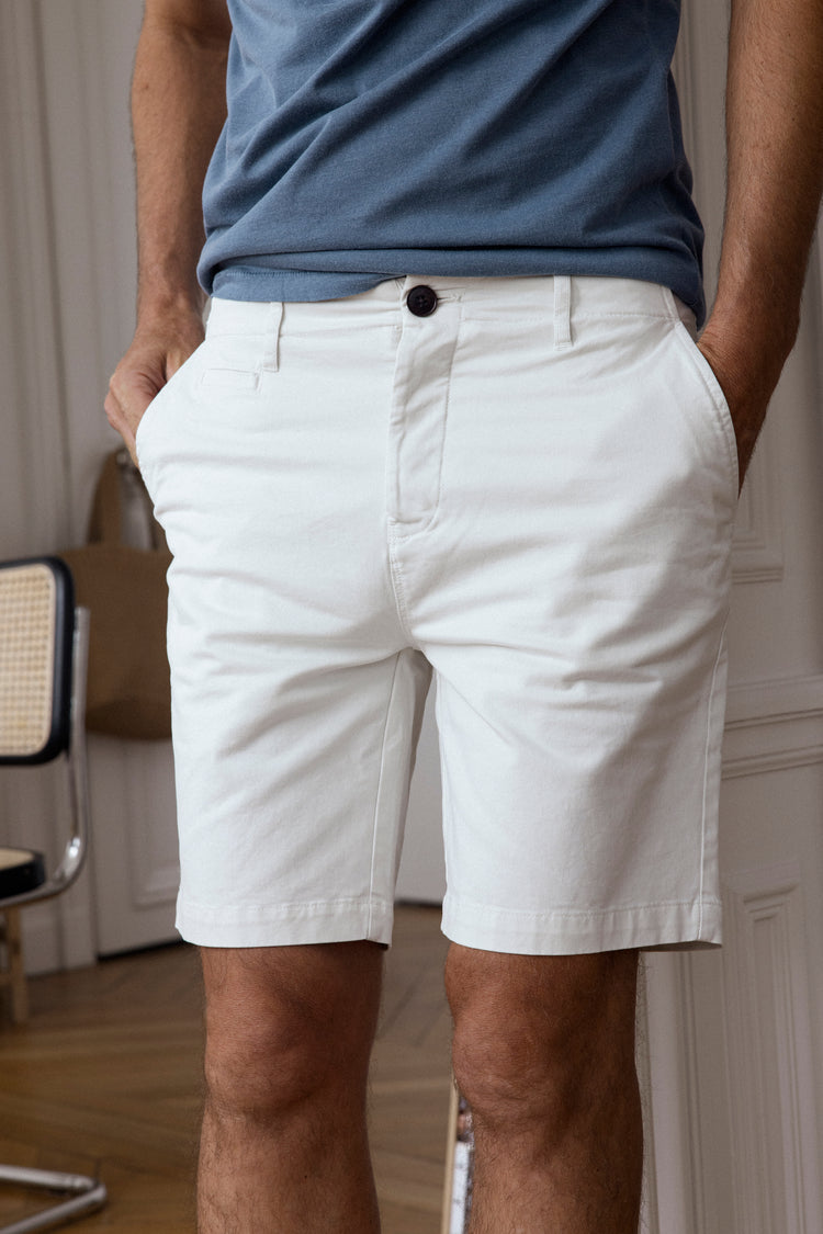 SHORT CHINO BLANC
