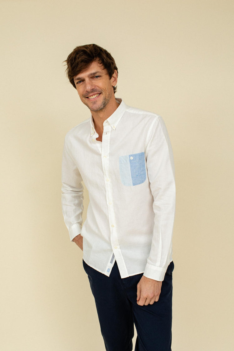 NINO NAVY BLUE WHITE SHIRT