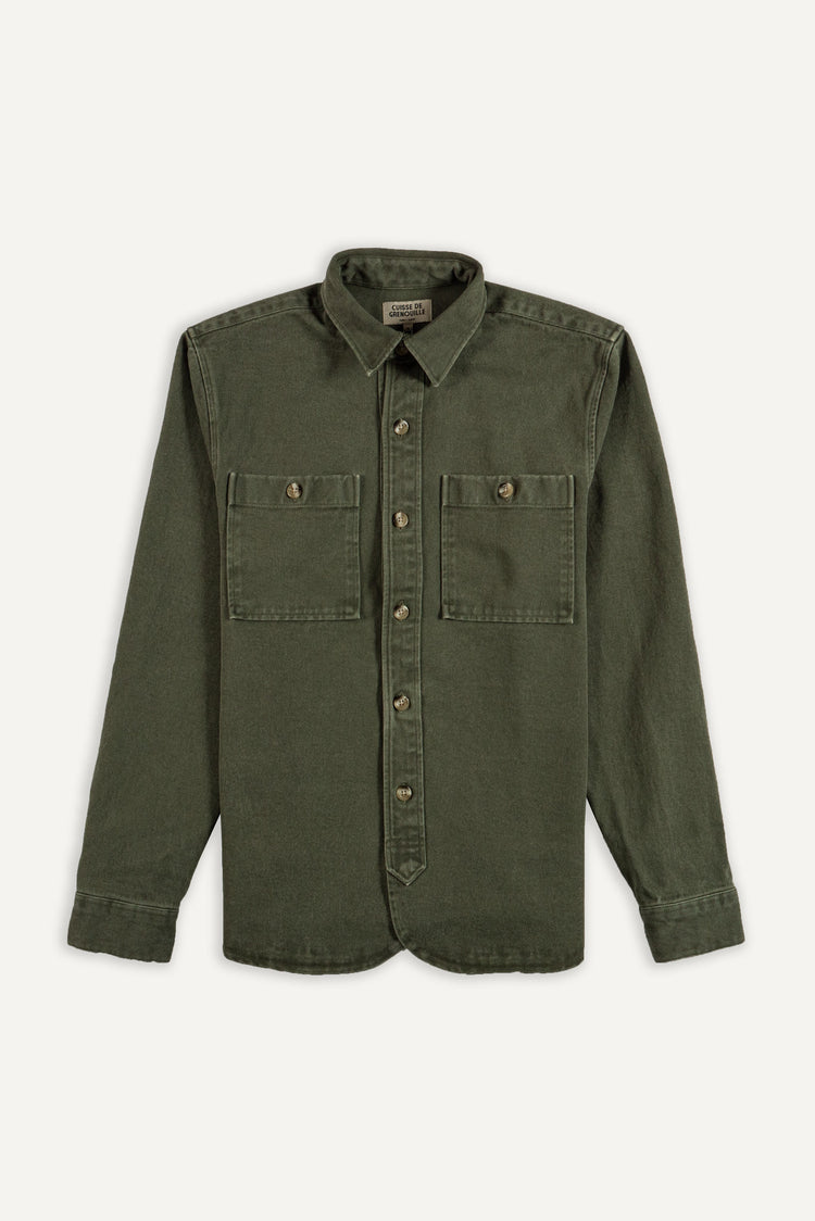 SURCHEMISE TWILL VERT DÉLAVÉ