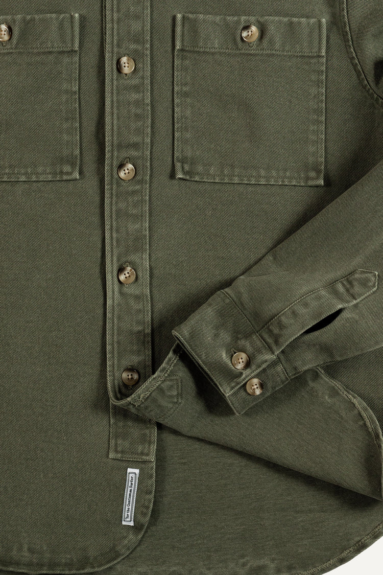 SURCHEMISE TWILL VERT DÉLAVÉ