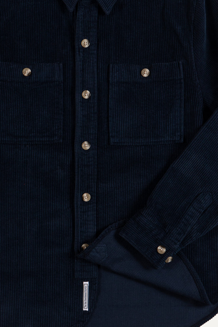 SURCHEMISE EN VELOURS BLEU MARINE