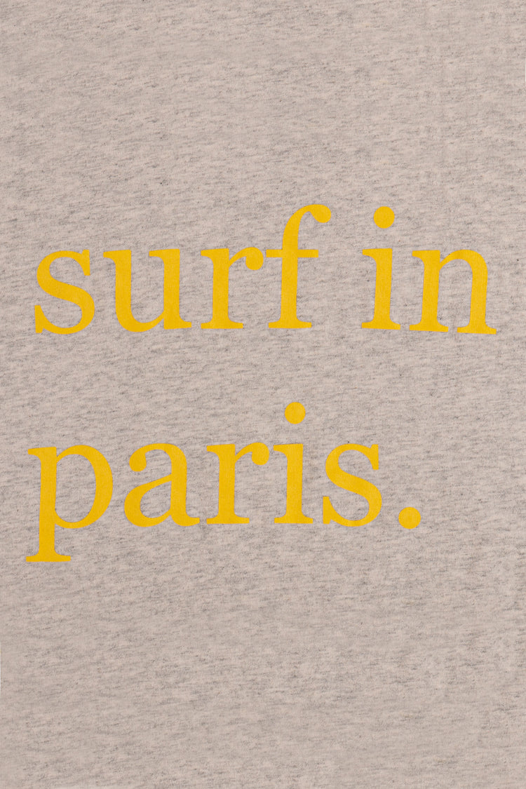 TEE-SHIRT SURF IN PARIS GRIS CLAIR CHINÉ / JAUNE
