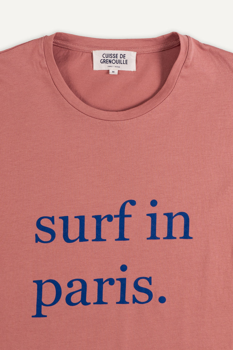 TEE-SHIRT SURF IN PARIS VIEUX ROSE / BLEU