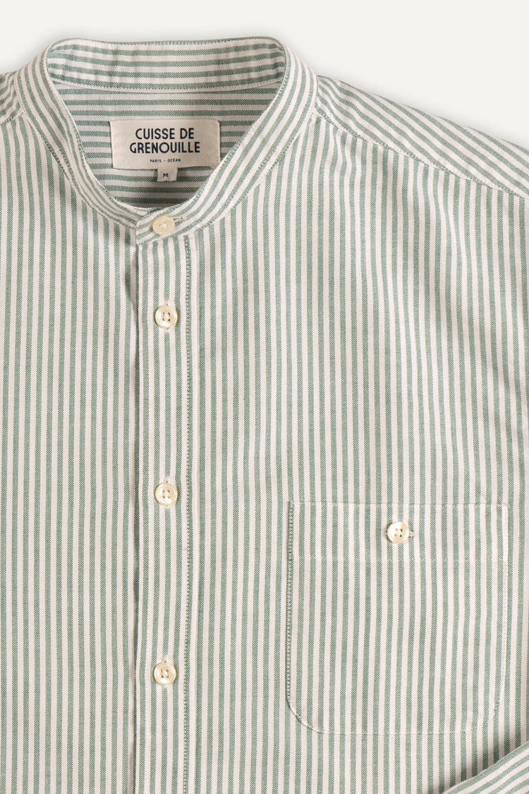 CHEMISE PAVEL COTON RAYÉ BLANC VERT