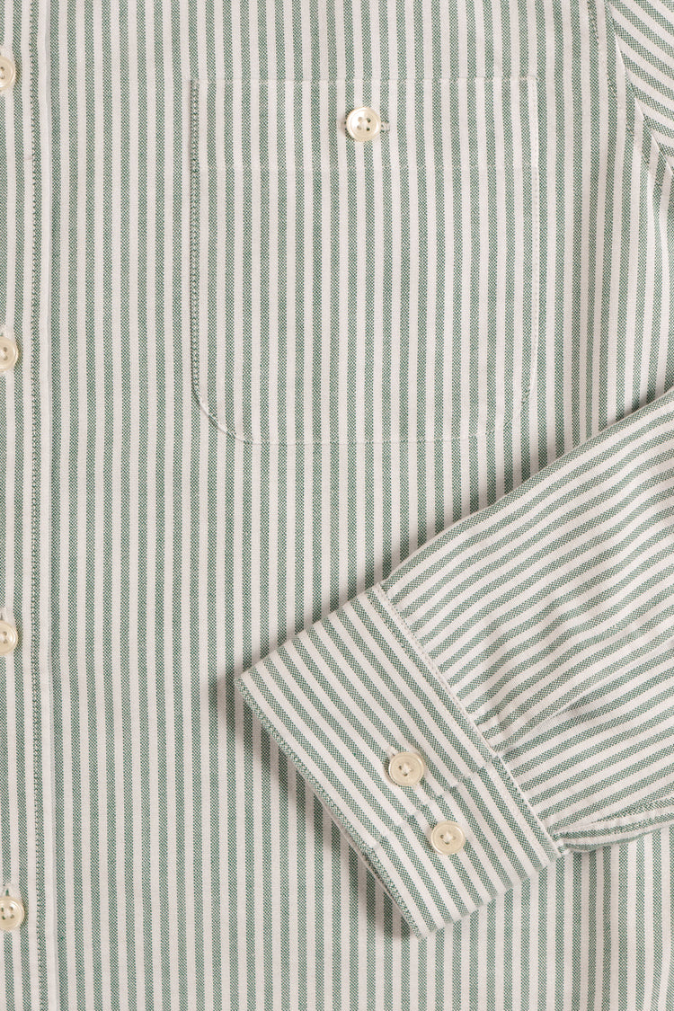 CHEMISE PAVEL COTON RAYÉ BLANC VERT