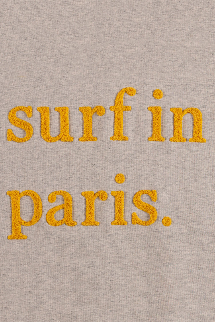 SWEATSHIRT SURF IN PARIS GRIS CHINÉ / JAUNE