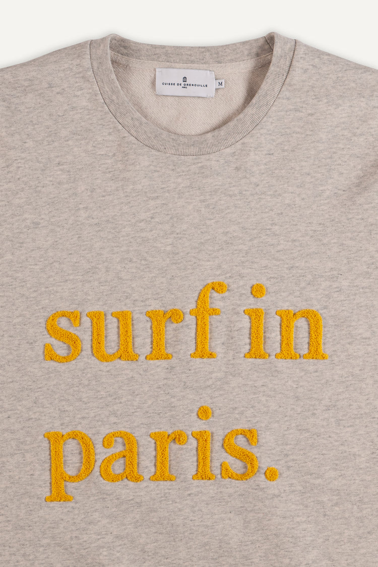 SWEATSHIRT SURF IN PARIS GRIS CHINÉ / JAUNE