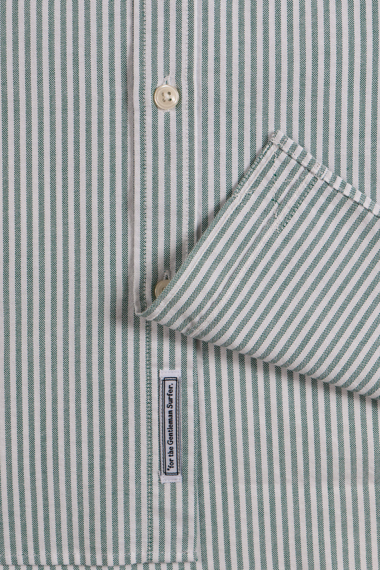 CHEMISE OXFORD RAYE VERT ET BLANC