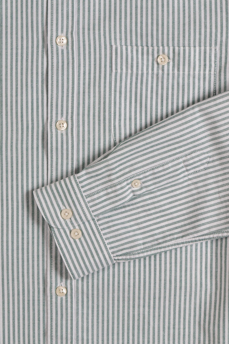 CHEMISE OXFORD RAYE VERT ET BLANC